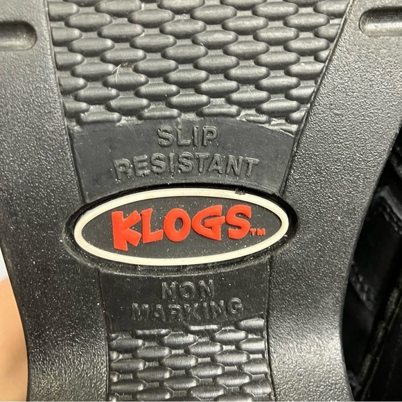 Klogs slip resistant black leather work clogs size 8 - Picture 7 of 9